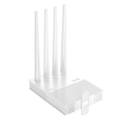 Wi-Fi роутер маршрутизатор для дому та офісу HOCO HI31 з 4 портами (1 WAN + 3 LAN) 1200 Мбіт/с Білий