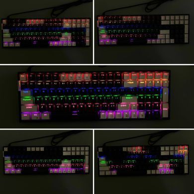 Клавіатура провідна механічна JEDEL KL-160 з RGB-підсвічуванням Чорно-білий 59691