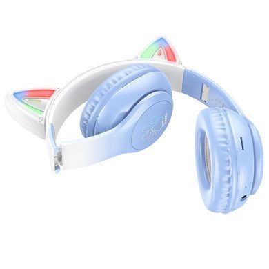 Бездротові блютус MP3 Навушники з вушками та підсвіткою HOCO W42 Рожевий