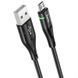 Кабель для зарядки телефону MicroUSB Android HOCO Shadow U93 120см |2.4A| Чорний