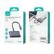 HUB адаптер Usams US-SJ627 4-в-1|Type-C to USB3.0*1 + USB2.0*2 + PD 60 Вт| 10см| Сірий