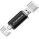 Металева USB Флешка 2в1 512GB Type-C/USB2.0 для комп'ютера телефону MicroDrive 512GB Чорний