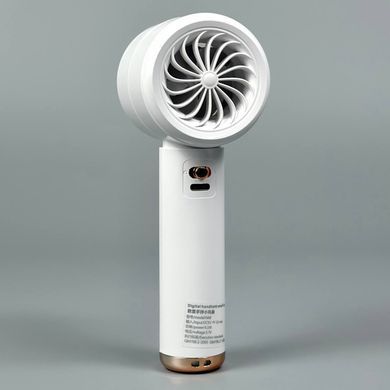 Портативний ручний вентилятор Turbo N68 з акумулятором 500 mAh, 100 швидкостей, 15см Білий 55251