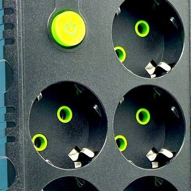 Подовжувач мережевий переноска 6м на 7 розеток UA Power F17 Чорний 63269