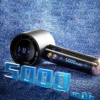 Портативний ручний вентилятор Turbo N68 з акумулятором 500 mAh, 100 швидкостей, 15см Білий 55251