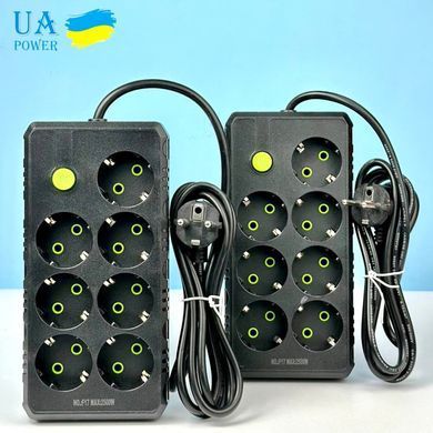 Подовжувач мережевий переноска 6м на 7 розеток UA Power F17 Чорний 63269