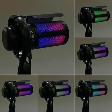 Мікрофон студійний ME6S RGB для блогерів та стримерів Чорний 56457