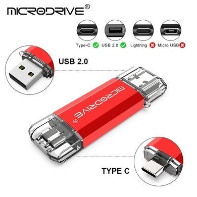 Металева USB Флешка 2в1 512GB Type-C/USB2.0 для комп'ютера телефону MicroDrive 512GB Сірий