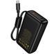 Павербанк зі швидкою зарядкою 65W та вбудованим кабелем Type-C 12000mAh HOCO Q53 1USB 1Type-C Чорний