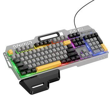 Ігрова клавіатура HOCO GM702 дротова клавіатура з rgb підсвіткою клавіатура з підставкою для зап'ясть повнорозмірна клавіатура