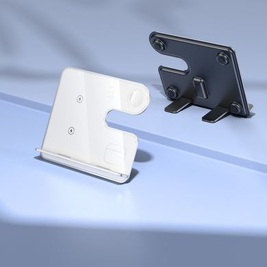 Настільна безпровідна зарядка 3в1 MagSafe для iPhone, iWatch, Airpods HOCO CQ19 Сірий