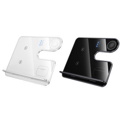 Настільна безпровідна зарядка 3в1 MagSafe для iPhone, iWatch, Airpods HOCO CQ19 Сірий
