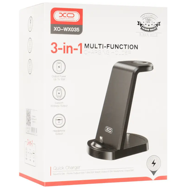 Настільна зарядна станція для iPhone/iWatch/Airpods WX035 3-in-1 10W/7.5W/5W Черный