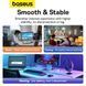 Інтернет кабель 0.5м патч-корд BASEUS CAT7 10Gigabit RJ45 плоский Чорний B00133207111-00
