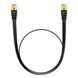 Інтернет кабель 0.5м патч-корд BASEUS CAT7 10Gigabit RJ45 плоский Чорний B00133207111-00