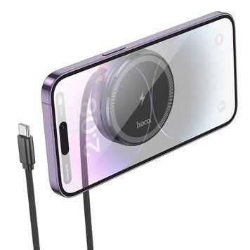 Безпровідний зарядний пристрій MagSafe для iPhone, iWatch з висувним кабелем HOCO CQ18 Сірий