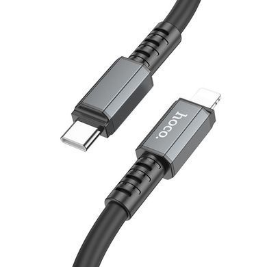 Кабель для телефона із швидкою зарядкою Type-C to Lightning Apple iPhone HOCO X85 Strength 100см 20W Чорний