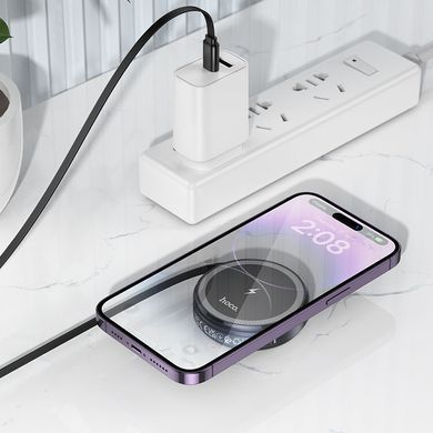 Безпровідний зарядний пристрій MagSafe для iPhone, iWatch з висувним кабелем HOCO CQ18 Сірий