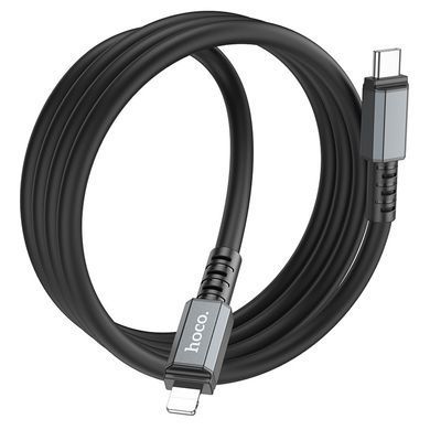 Кабель для телефона із швидкою зарядкою Type-C to Lightning Apple iPhone HOCO X85 Strength 100см 20W Чорний